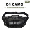 Black C4 camo tactical outdoor sling waist bag with adjustable straps