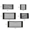 Various sizes of black mesh storage bags for car trunk organization
