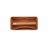 A brown felt bag organizer insert with two horizontal pockets.