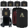 A set of black fabric dust covers and storage bags featuring gold embroidered letters S, R, N, M, K, and A.