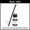 Bouteille noire de 30ml d'huile de peinture à bords Wuta, avec un bâton applicateur en bois.