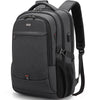 A dark gray men's premium laptop backpack with black straps and zippers.