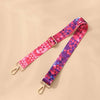 Sangle réglable à épaule à motif géométrique rose et violet pour sacoche.