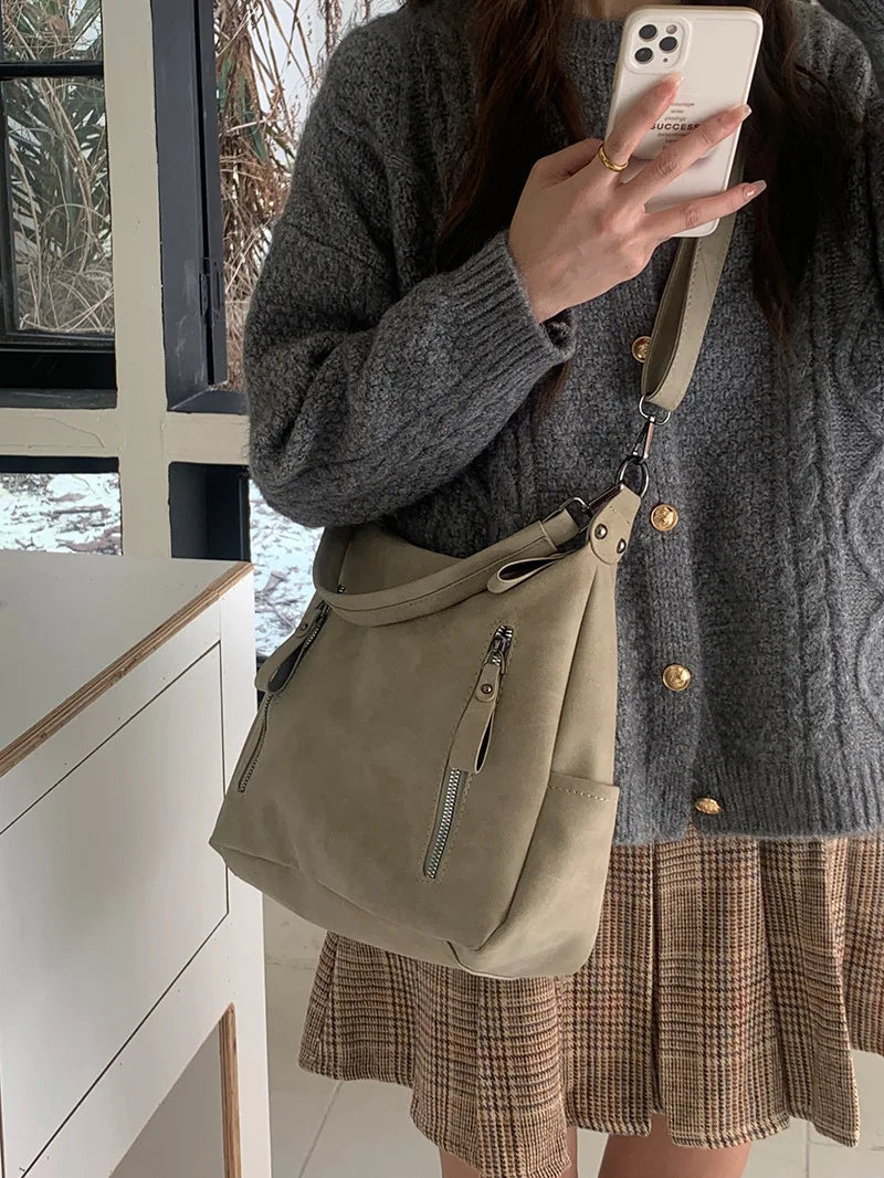 Luxury PU Leather Crossbody Hobo Bag