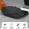 Schwarze minimalistische Lauf-Tauschtasche mit wasserdichtem Material, Leichtigkeit und Bodenriemen