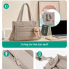 Beige kastenförmige Tasche mit D-Ring, glatten Reißverschlüssen und abnehmbarem Schultergurt
