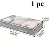 A rectangular dustproof under bed storage box with reinforced handles shown in a side view.