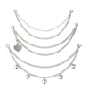 Silver multi-layer metal chain strap shoulder bag charm