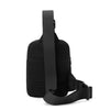 Black Oxford chest bag for men used as a lightweight travel phone pouch