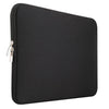 Black shockproof laptop sleeve with a zipper and soft velvet lining