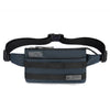 A dark blue multifunctional chest bag with black straps and a buckle.