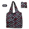 Black and white patterned reusable eco tote shopping bag