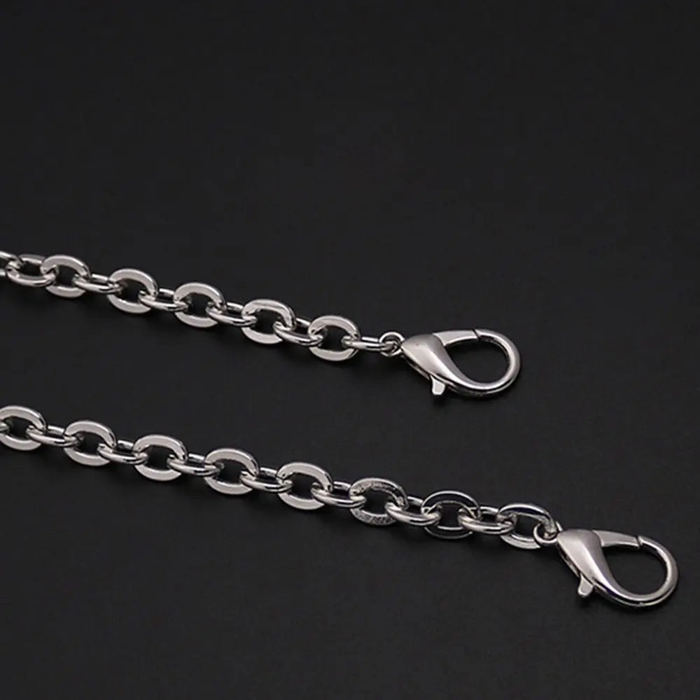 Silver adjustable metal chain strap for a crossbody bag