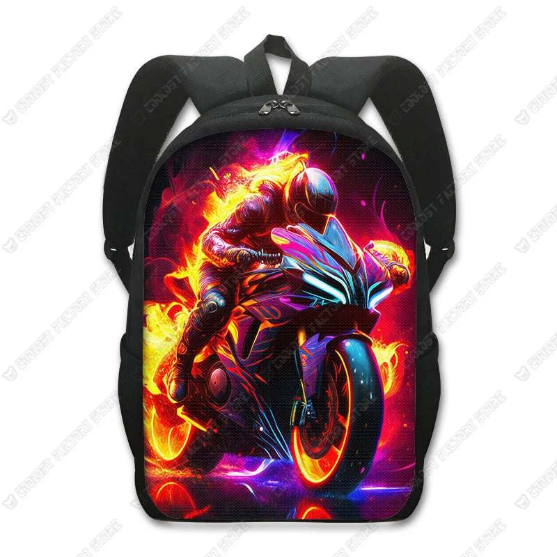 Unisex Racing Style Backpack for Travel and School