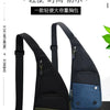 A black and olive green sports sling bag shown in a vertical layout, featuring multiple compartments and adjustable straps.