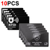 Ten black RFID blocking cards for protection of wallets, passports, and credit cards