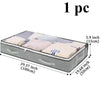 A rectangular dustproof under bed storage box with reinforced handles shown in a side view.