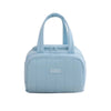 Bolso térmico acolchado azul claro con asa y cierre de solapa