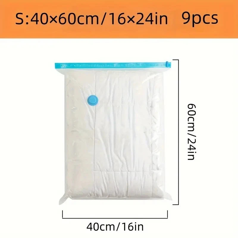 White reusable vacuum compression storage bag measuring 40x60cm or 16x24in
