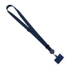 A dark blue universal adjustable phone lanyard with a neck strap.
