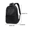 Black men's ultralight waterproof laptop backpack shown from the side with dimensions.