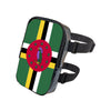 Black adjustable PU waist pouch featuring a Jamaican flag design on a green background
