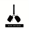 Black and black elegant PU wristlet key card wallet hanging from a strap