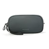 A dark gray travel electronics organizer pouch with a black strap and the BANGE logo.