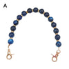 Handcrafted resin stone bead necklace with blue and gold accents