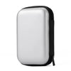 A white multi-functional storage shoulder bag with a black zipper and trim.
