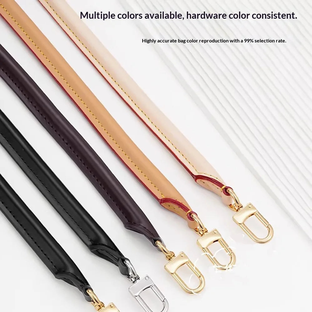 Multiple colors of genuine cowhide leather shoulder straps with hardware for bags
