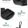 Estuche de almacenamiento premium negro con cremallera sólida, bolsillo de malla y gancho fiable para organizar accesorios.