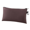 A dark brown multi-functional organizer tool kit bag with a zipper and attached carrying strap.