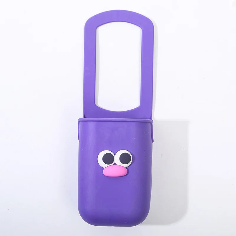 Purple foldable silicone cup holder designed for bikes, strollers, and carts.