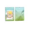 Two light green gradient resealable storage bags, one containing a yellow necklace.