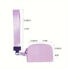 A light purple elegant PU wristlet key card wallet with a strap and attached keychain.