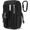 Black tactical EDC utility pouch with a MOLLE strap and compartments for pens or tools