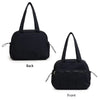 Black versatile large capacity travel and fitness bag shown from the back and front views