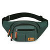 Dark green multifunctional anti-theft waist pack with black and orange accents