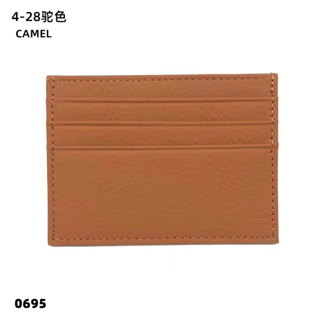 Braunes, echtes Kuhleder-ID-Card-Halter-Wallet.