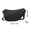 Black women's casual PU chest bag designed for daily use with adjustable straps.