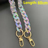 Pair of iridescent acrylic chunky chain straps with gold clasps, measuring 60cm long.
