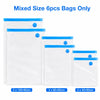 Mixed size 6 pieces of clear vacuum storage bags for clothes with electric pump