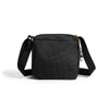 Black plaid water resistant crossbody shoulder bag with black strap