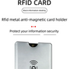 A silver RFID card holder with a wireless signal icon visible on the surface.