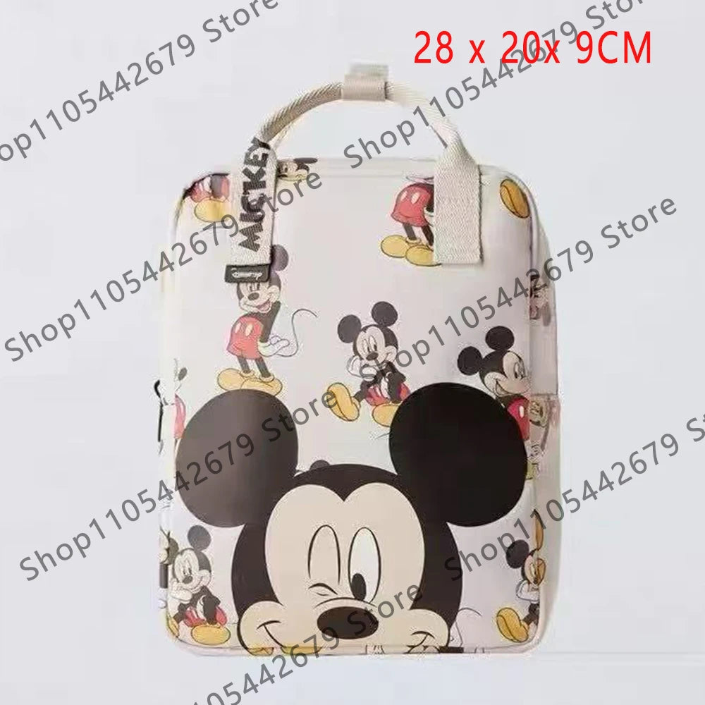 Mochila de peluche blanca con dibujos animados de ratón pato de Mickey Mouse.