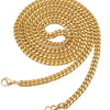 A coiled gold-toned stainless steel diamond-cut curb chain bag strap.