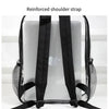 A clear transparent PVC backpack with reinforced shoulder straps shown against a white background.