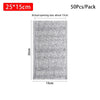 Roll of silver aluminum foil lining for food delivery bags, 25cm long and 15cm wide.