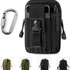 Black tactical camo leg bag fanny pack for outdoor gear with a metal buckle